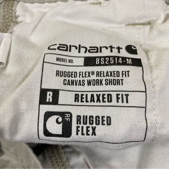 Carhartt Rugged Flex Relaxed Fit Canvas Work Shorts Men's 40 Stained Beige - Picture 7 of 14